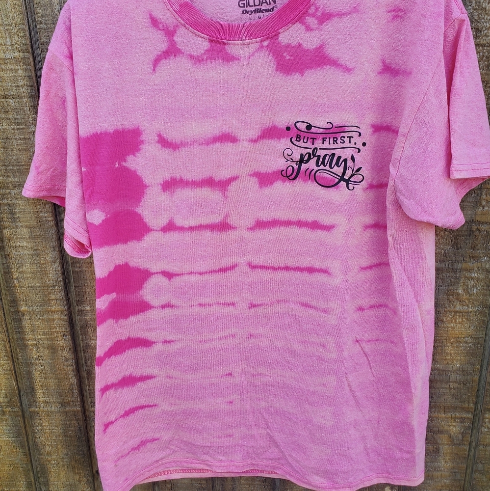 L Bleached "But first, pray" tee